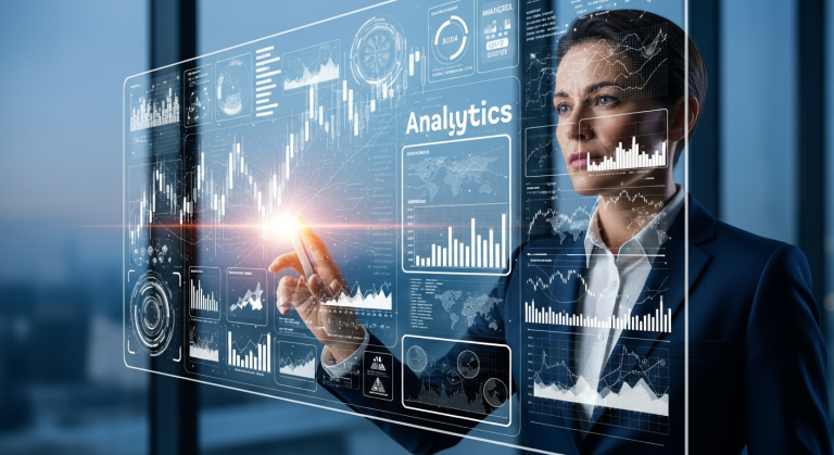 투자 전략 테스트를 고민하는 비즈니스 인물의 모습