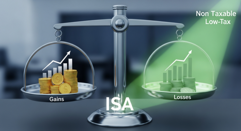 ISA 절세 4가지 핵심 원리를 상징적으로 표현한 이미지