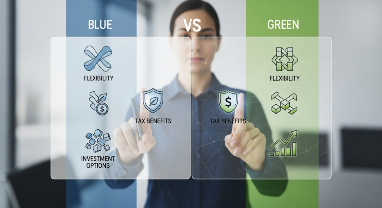 IRP와 연금저축의 차이점을 설명하는 개념적 비교 이미지